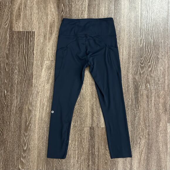 EUC Lululemon Fast and Free High-Rise Crop II 23” True Navy Sz 6 Pocket Leggings - Picture 5 of 16
